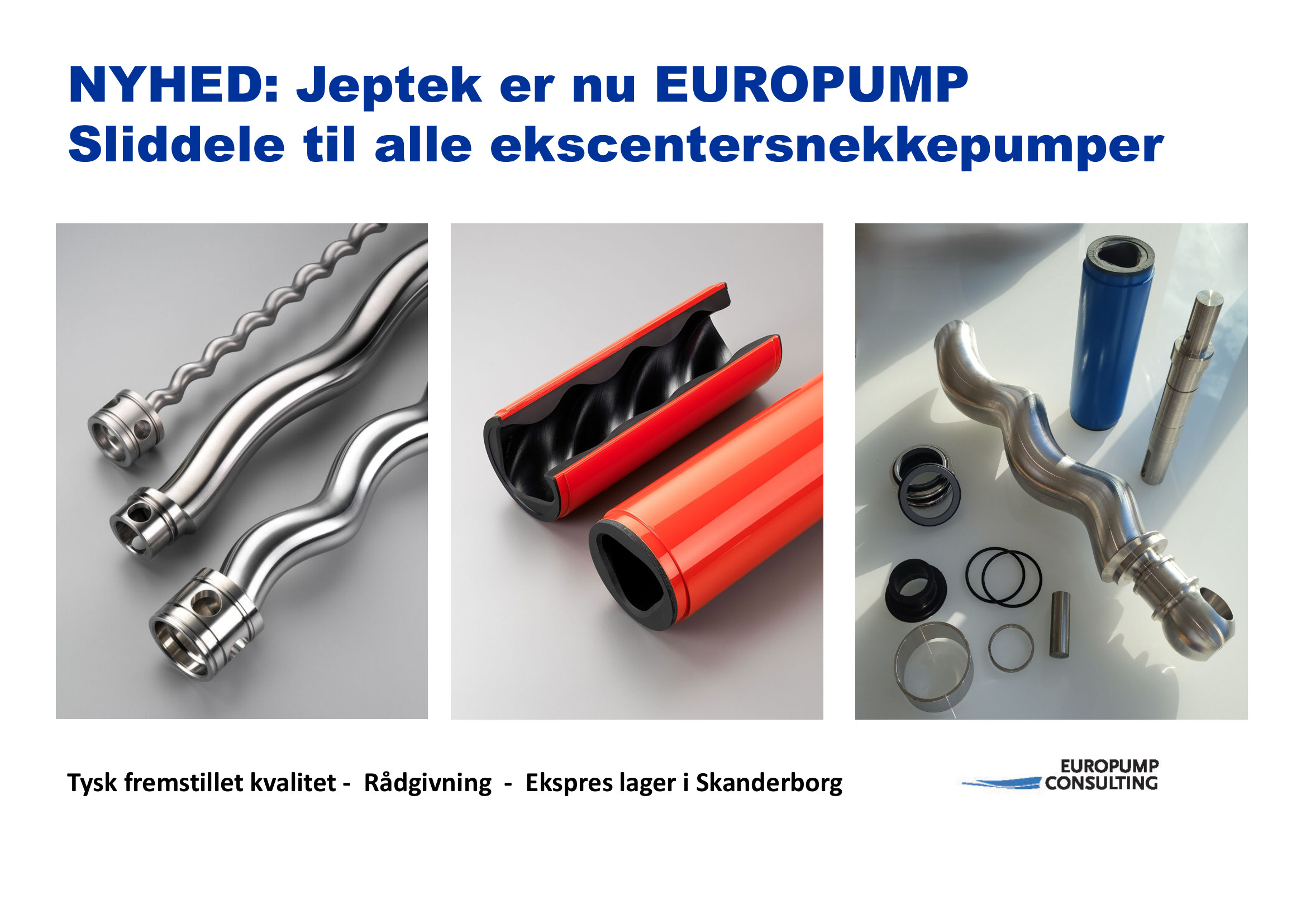 JEPTEK er nu Europump, sliddele til alle ekscentersnekkepumper